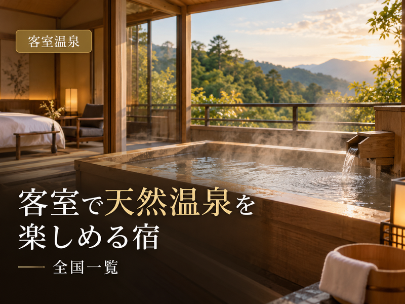 客室で天然温泉を楽しめる温泉宿を探す
