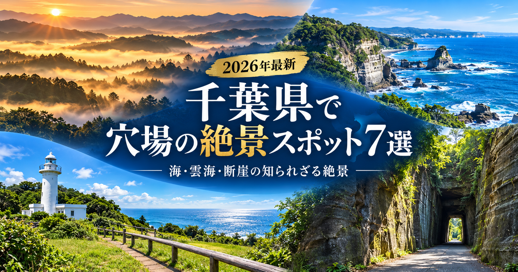 千葉県で穴場の絶景スポット7選｜海・雲海・断崖の知られざる絶景。ブログ用アイキャッチ画像