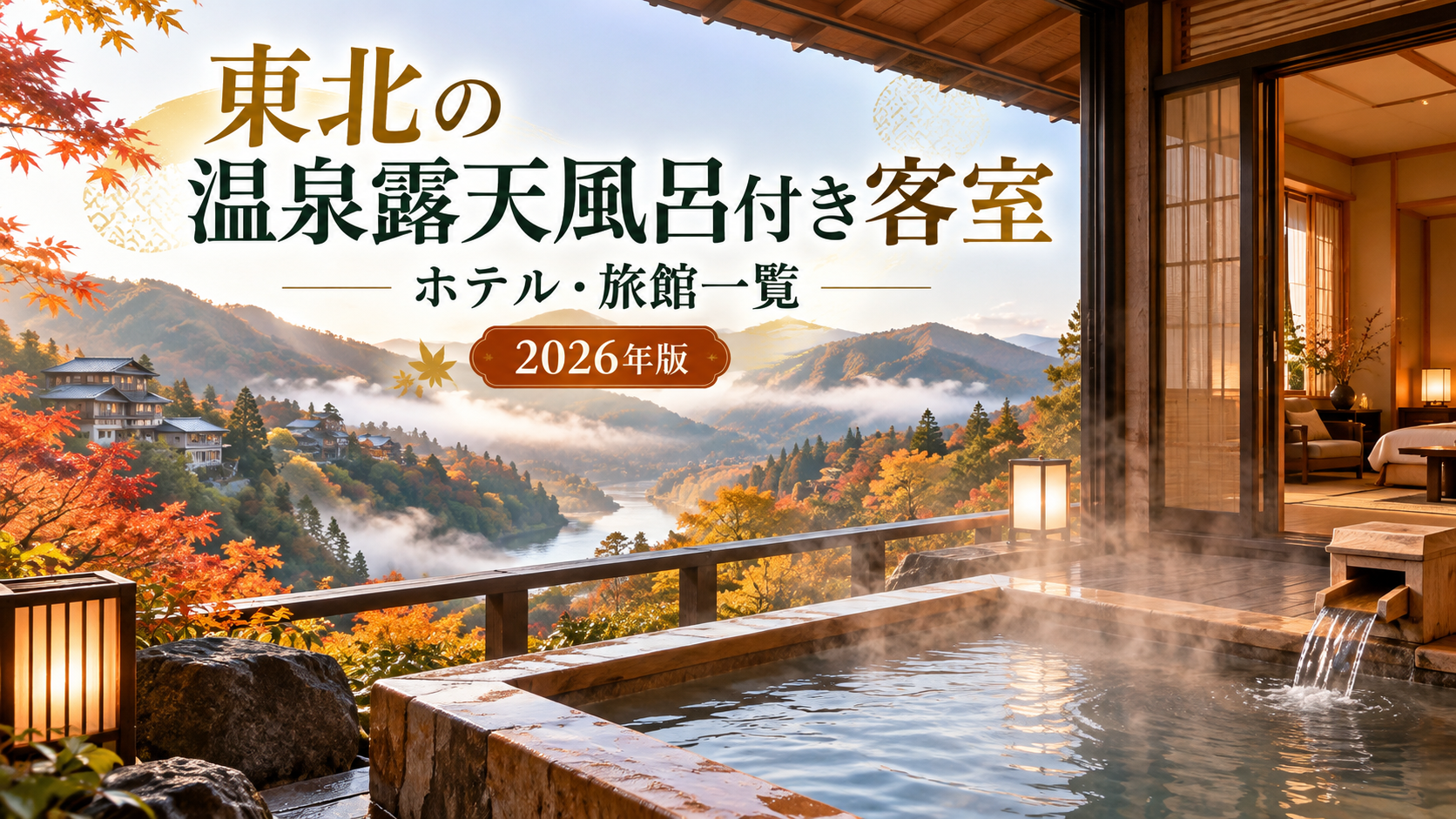 東北の温泉露天風呂付き客室があるホテル・旅館35選【2026年版｜6県別一覧】